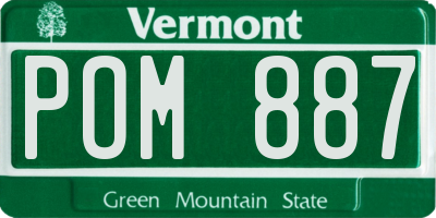VT license plate POM887