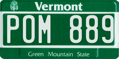 VT license plate POM889