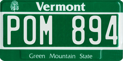 VT license plate POM894