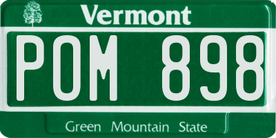 VT license plate POM898