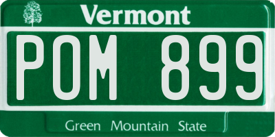 VT license plate POM899