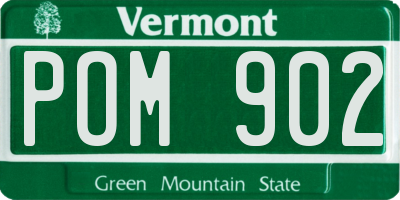VT license plate POM902