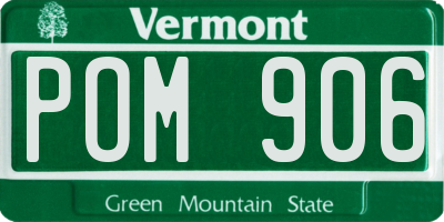 VT license plate POM906