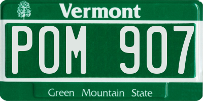 VT license plate POM907