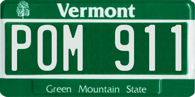 VT license plate POM911