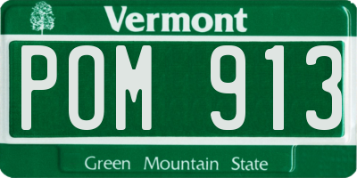 VT license plate POM913