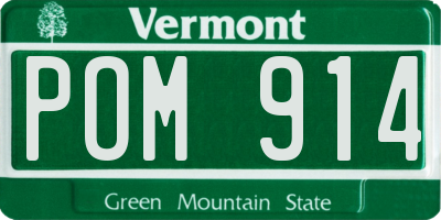 VT license plate POM914