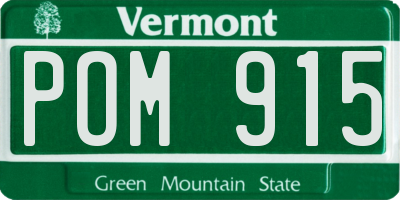 VT license plate POM915