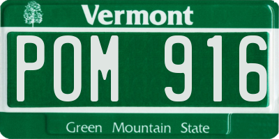 VT license plate POM916