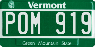 VT license plate POM919