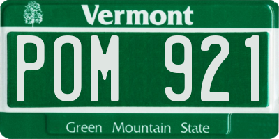 VT license plate POM921