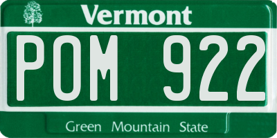 VT license plate POM922