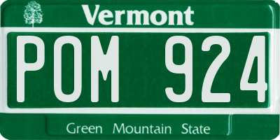 VT license plate POM924