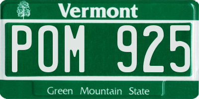 VT license plate POM925