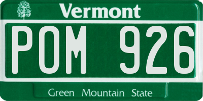 VT license plate POM926
