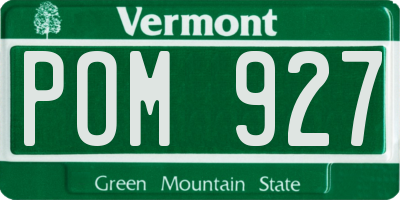 VT license plate POM927