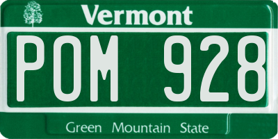 VT license plate POM928