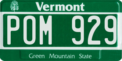 VT license plate POM929