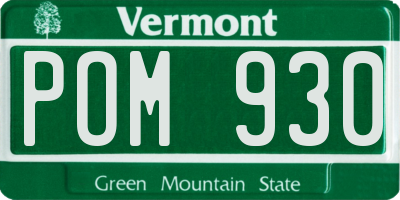 VT license plate POM930