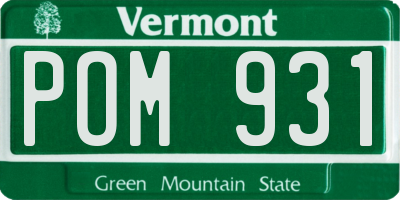 VT license plate POM931