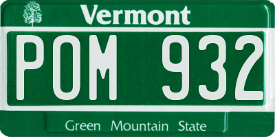 VT license plate POM932