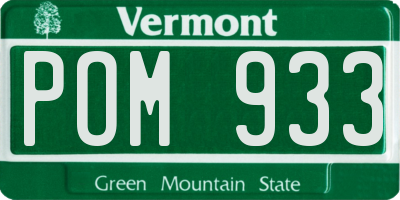 VT license plate POM933