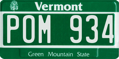 VT license plate POM934