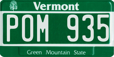 VT license plate POM935