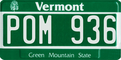 VT license plate POM936