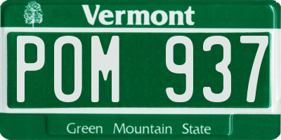 VT license plate POM937