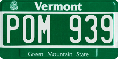 VT license plate POM939