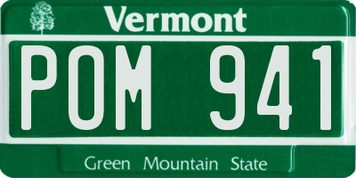 VT license plate POM941