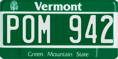 VT license plate POM942