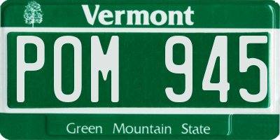 VT license plate POM945