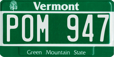 VT license plate POM947