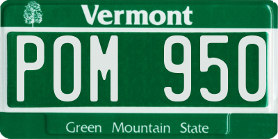VT license plate POM950