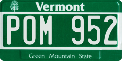 VT license plate POM952