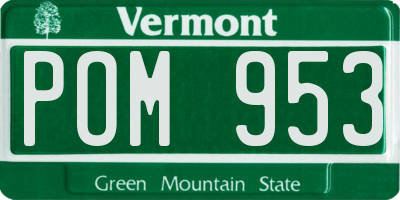 VT license plate POM953