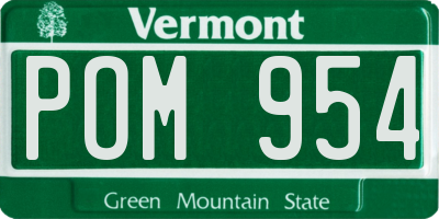 VT license plate POM954