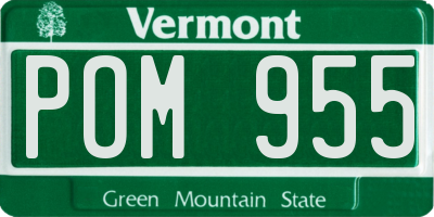 VT license plate POM955