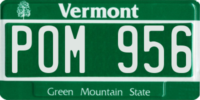VT license plate POM956