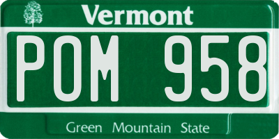 VT license plate POM958