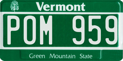 VT license plate POM959