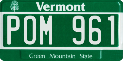 VT license plate POM961