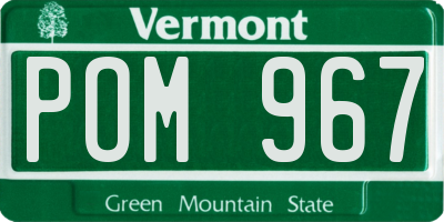 VT license plate POM967