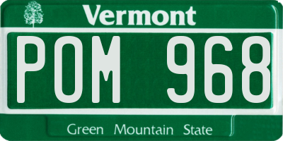 VT license plate POM968