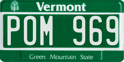 VT license plate POM969