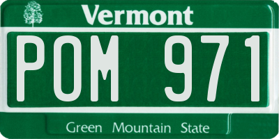 VT license plate POM971