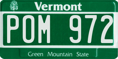 VT license plate POM972