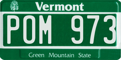 VT license plate POM973